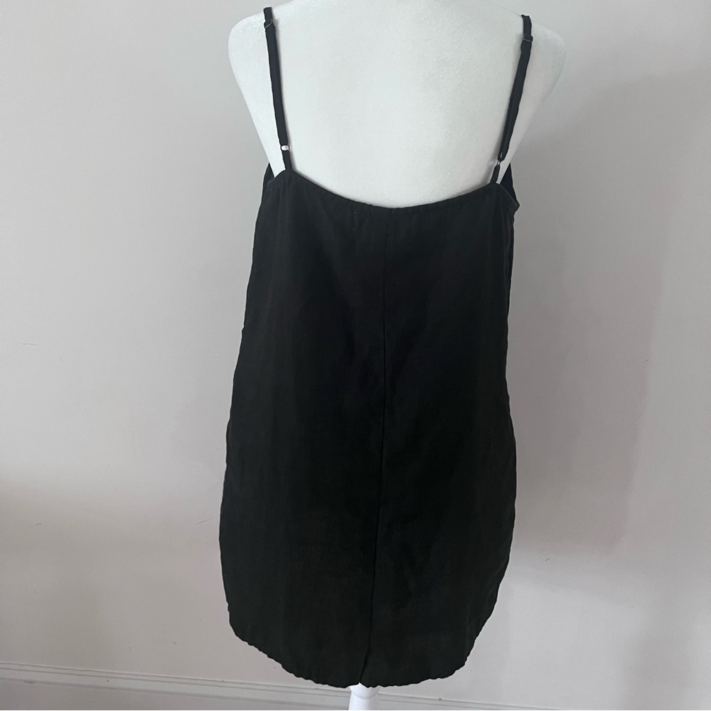 Laude The Label Organic Linen Spaghetti Strap Babydoll Mini Dress |Size Medium| - Picture 4 of 10